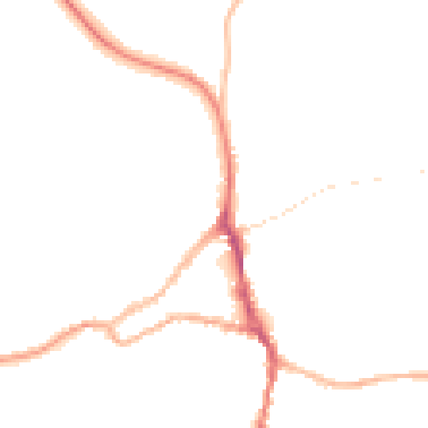 Night-time road noise heatmap for ST10 1AE