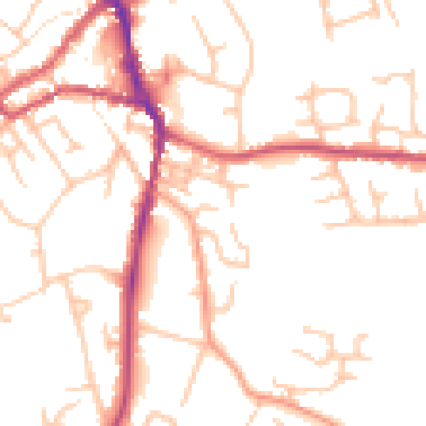 Daytime road noise heatmap for ST10 1BE