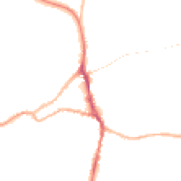 Night-time road noise heatmap for ST10 1BG