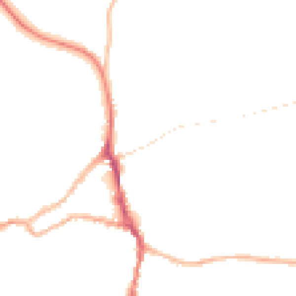 Night-time road noise heatmap for ST10 1BJ