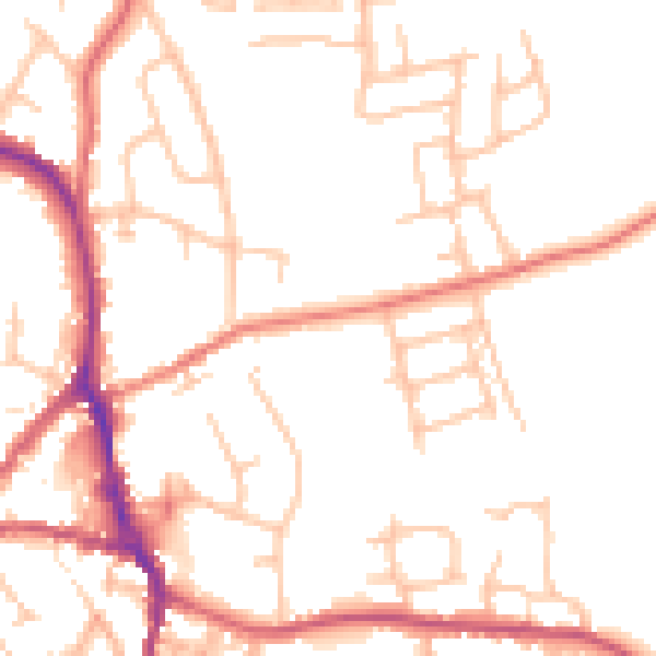 Daytime road noise heatmap for ST10 1BP