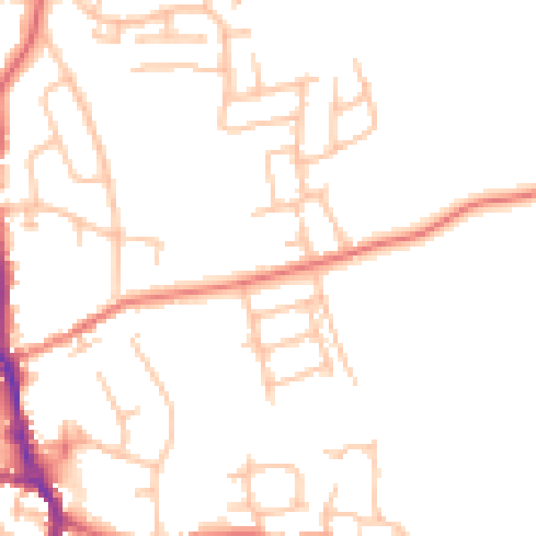 Daytime road noise heatmap for ST10 1BS