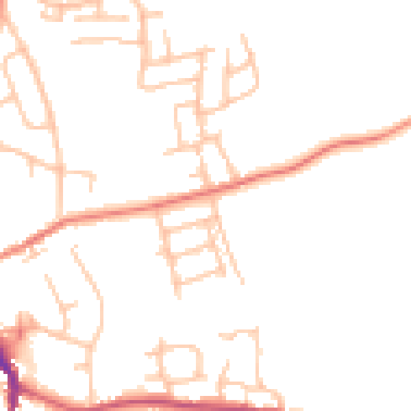Daytime road noise heatmap for ST10 1BX