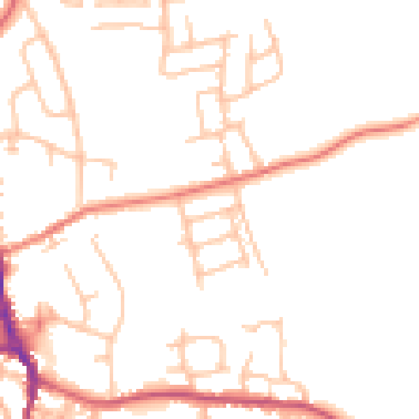 Daytime road noise heatmap for ST10 1BY