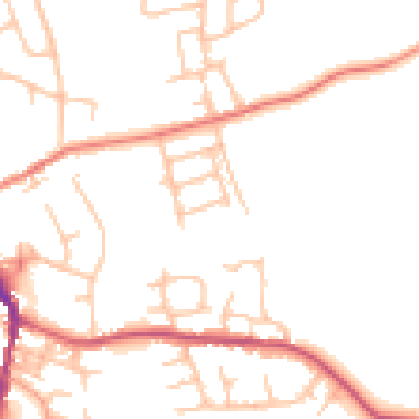 Daytime road noise heatmap for ST10 1DB