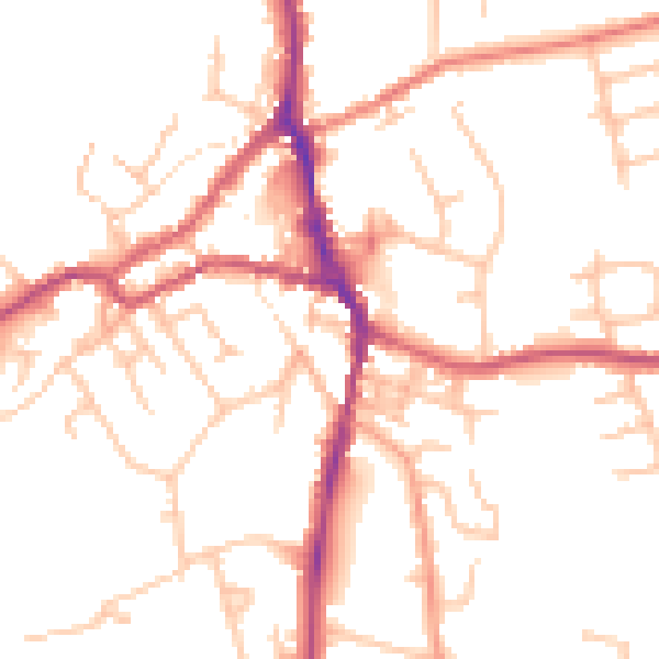 Daytime road noise heatmap for ST10 1EA