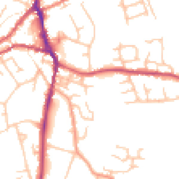 Daytime road noise heatmap for ST10 1HJ