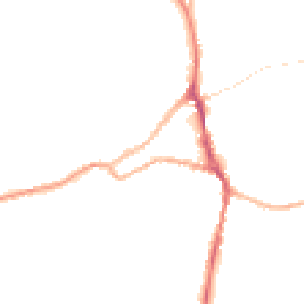 Night-time road noise heatmap for ST10 1NP