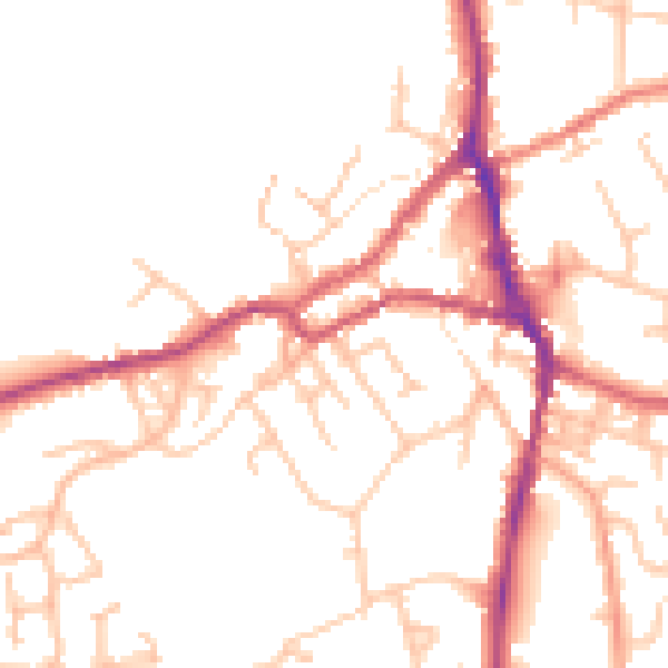 Daytime road noise heatmap for ST10 1NR