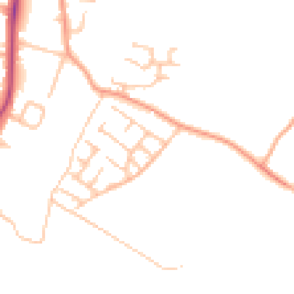 Daytime road noise heatmap for ST10 1QR