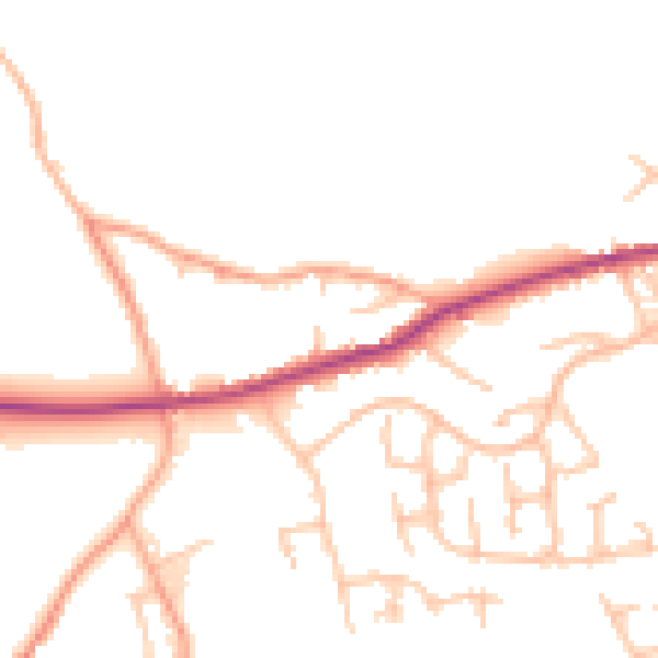Daytime road noise heatmap for ST10 1RP