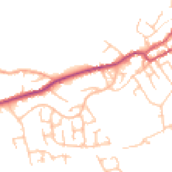 Daytime road noise heatmap for ST10 1UQ
