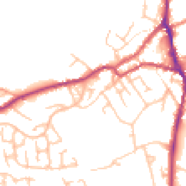 Daytime road noise heatmap for ST10 1UU