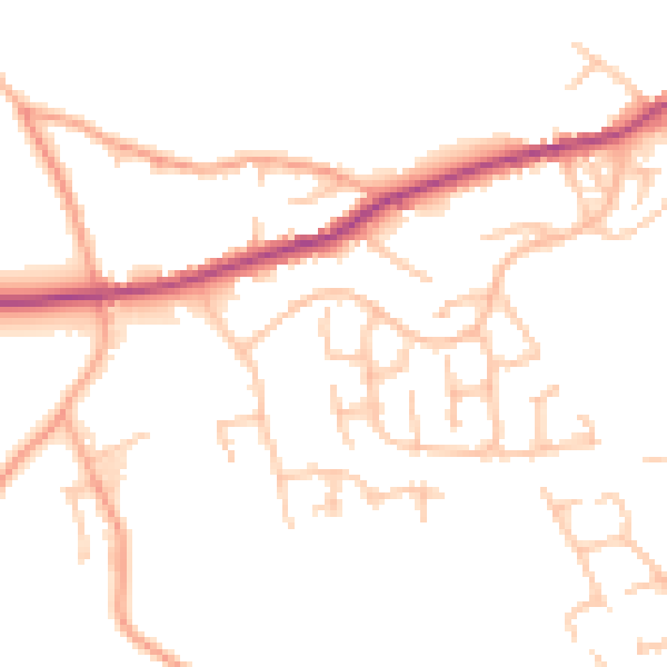 Daytime road noise heatmap for ST10 1XB