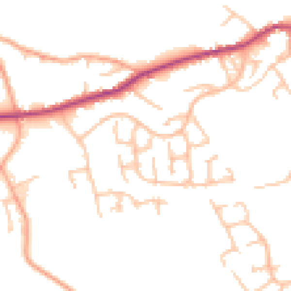 Daytime road noise heatmap for ST10 1XD