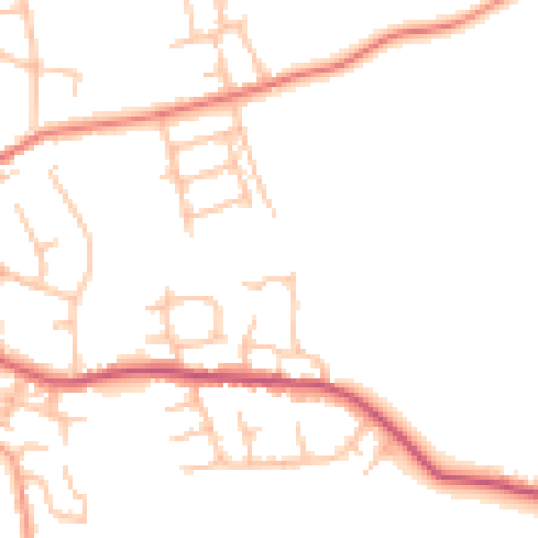 Daytime road noise heatmap for ST10 1YX