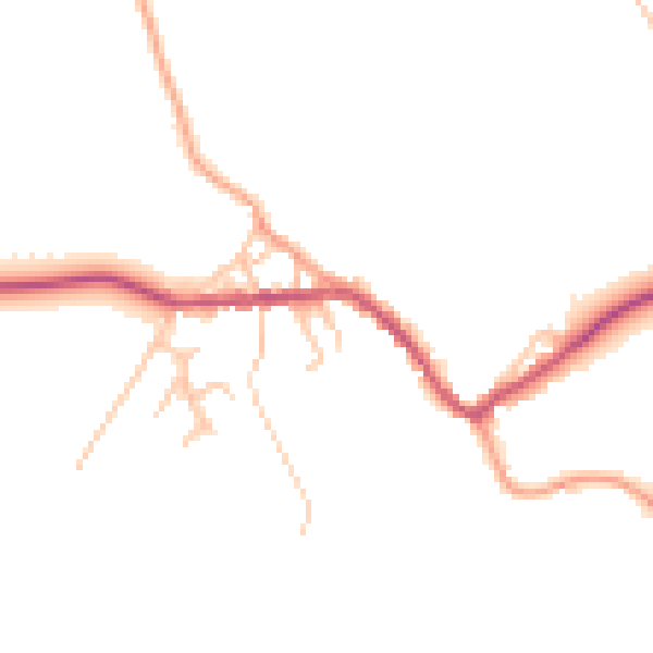 Daytime road noise heatmap for ST10 2AQ