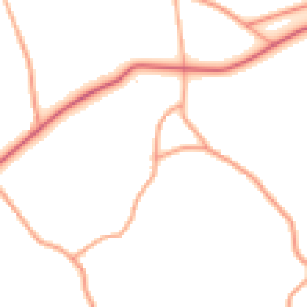 Daytime road noise heatmap for ST10 2HX