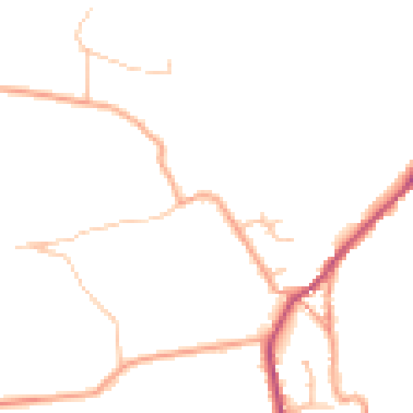 Daytime road noise heatmap for ST10 2JY