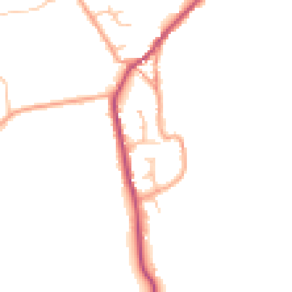 Daytime road noise heatmap for ST10 2QD