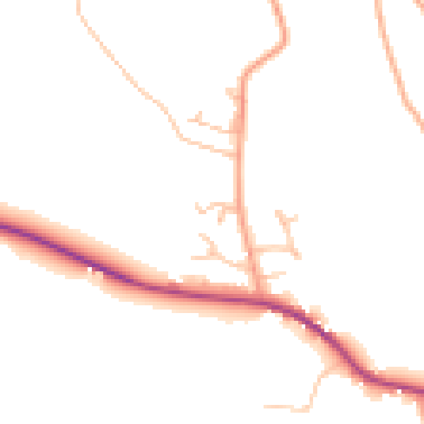 Daytime road noise heatmap for ST10 3HG