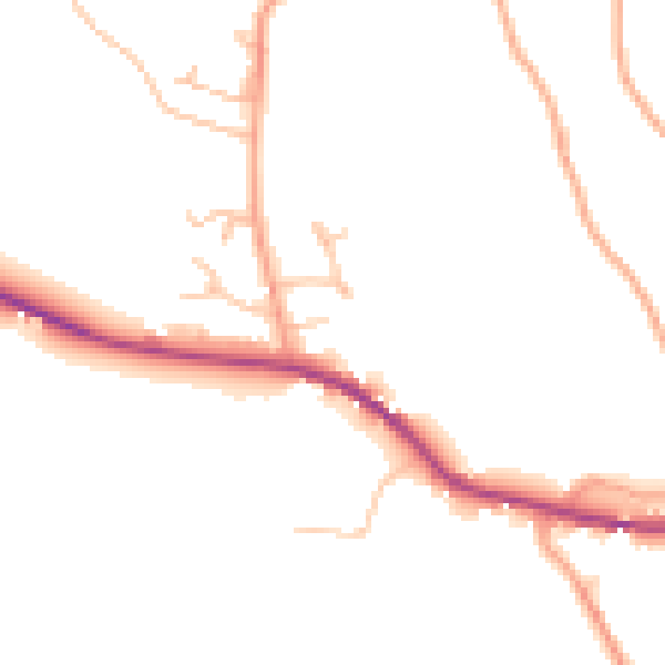 Daytime road noise heatmap for ST10 3HH