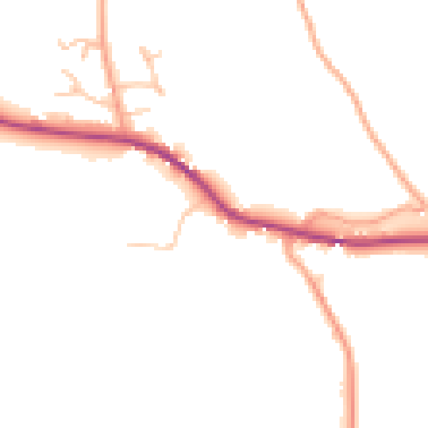Daytime road noise heatmap for ST10 3HN