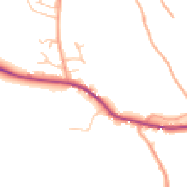 Daytime road noise heatmap for ST10 3HW