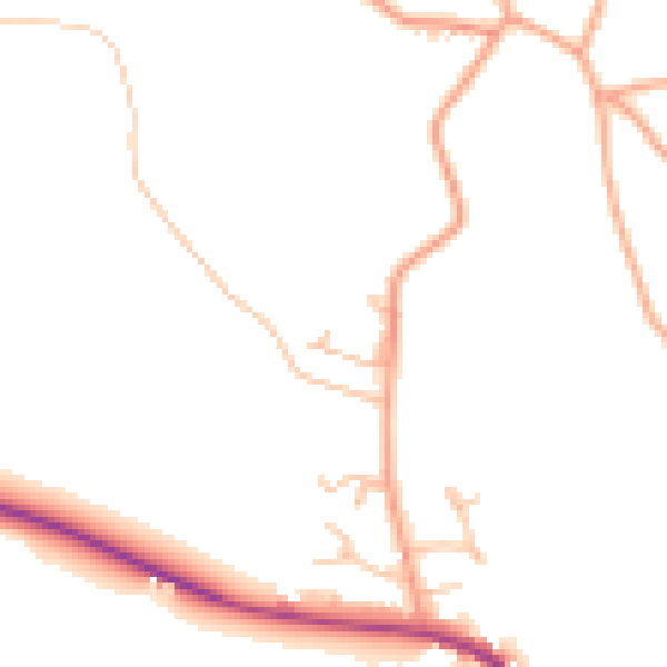 Daytime road noise heatmap for ST10 3JH