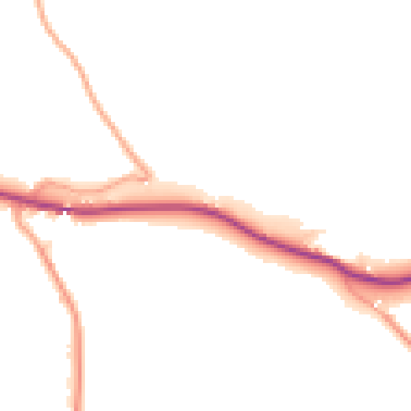 Daytime road noise heatmap for ST10 3JR