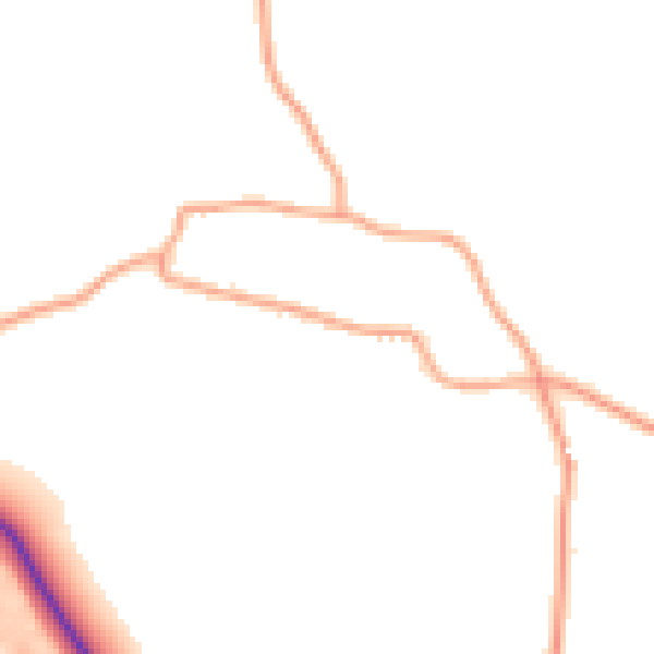 Daytime road noise heatmap for ST10 3JX