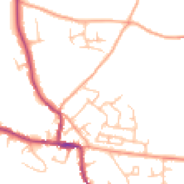 Daytime road noise heatmap for ST10 4DU