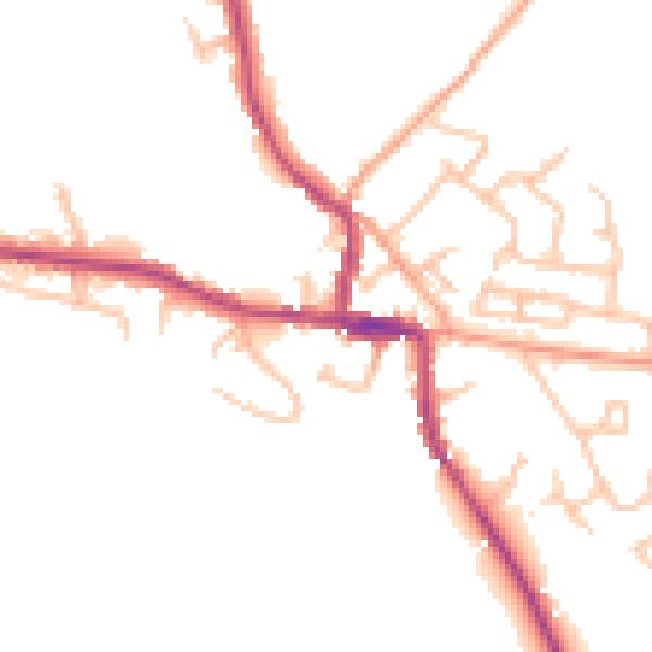 Daytime road noise heatmap for ST10 4DZ