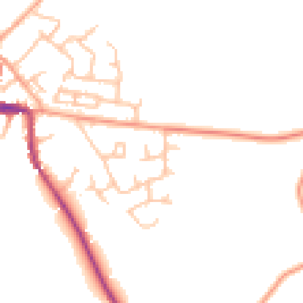 Daytime road noise heatmap for ST10 4JB