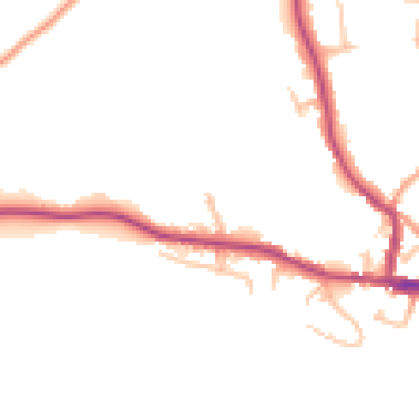 Daytime road noise heatmap for ST10 4JQ