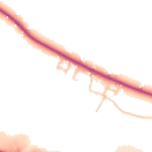 Daytime road noise heatmap for ST10 4NE