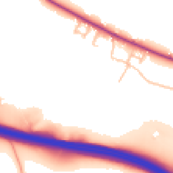 Daytime road noise heatmap for ST10 4NF