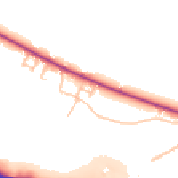 Daytime road noise heatmap for ST10 4NG