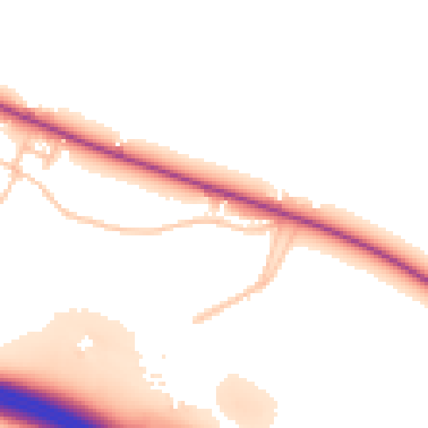 Daytime road noise heatmap for ST10 4QW