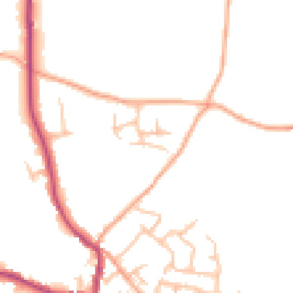 Daytime road noise heatmap for ST10 4RH