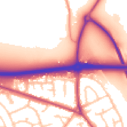 Daytime road noise heatmap for ST14 5AB