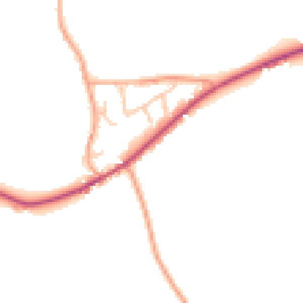 Daytime road noise heatmap for ST14 5BG