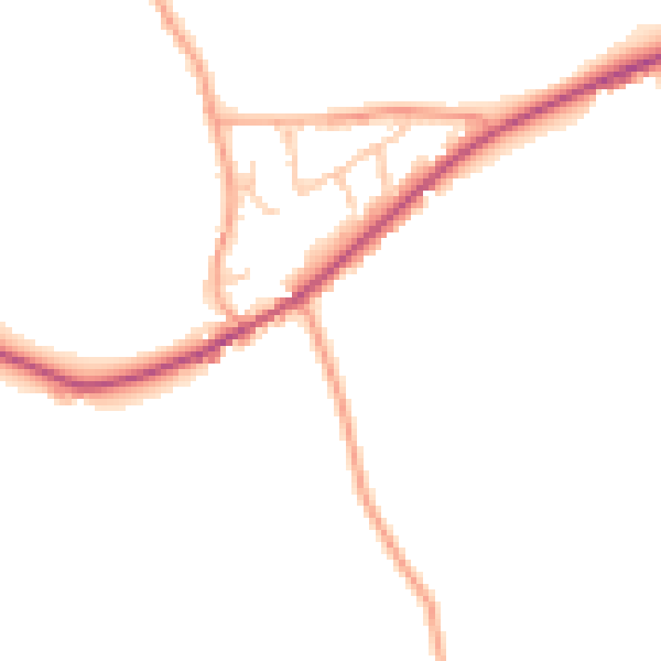 Daytime road noise heatmap for ST14 5BN
