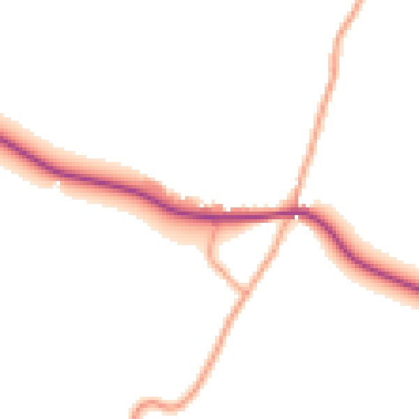 Daytime road noise heatmap for ST14 5EF