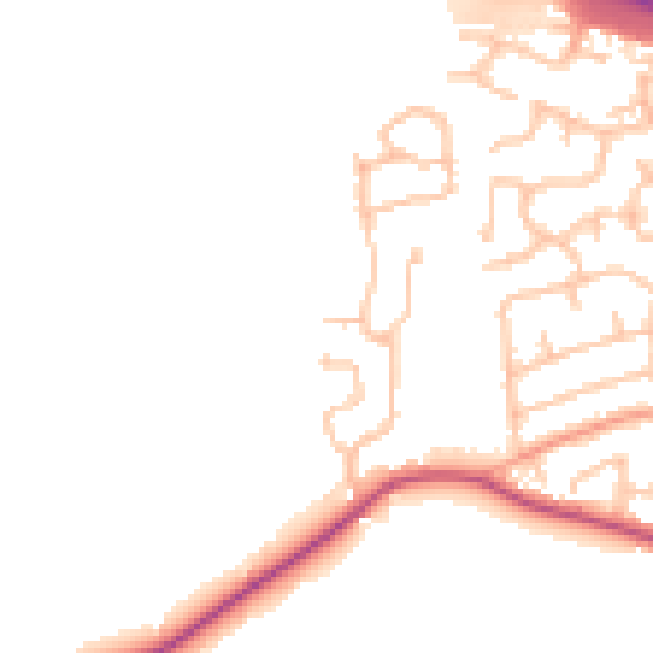 Daytime road noise heatmap for ST14 5EU