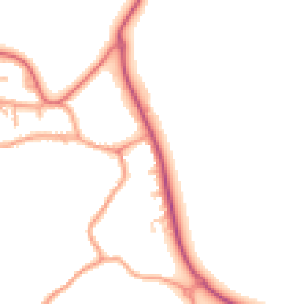 Daytime road noise heatmap for ST14 5HD