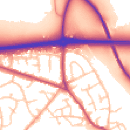 Daytime road noise heatmap for ST14 7AZ