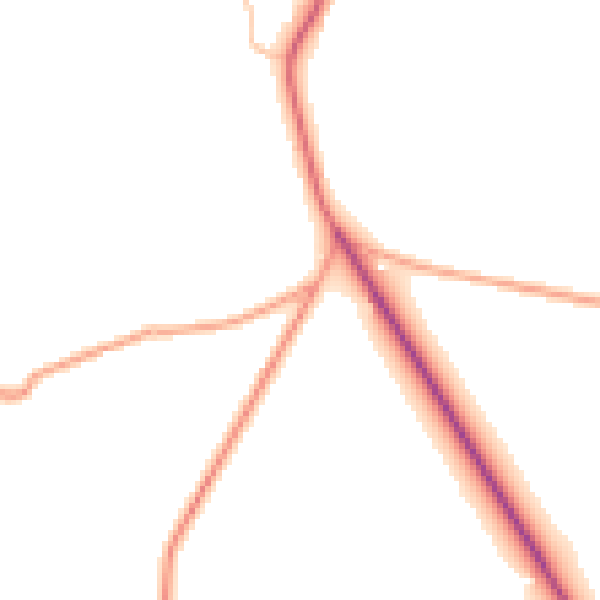 Daytime road noise heatmap for ST14 8NL