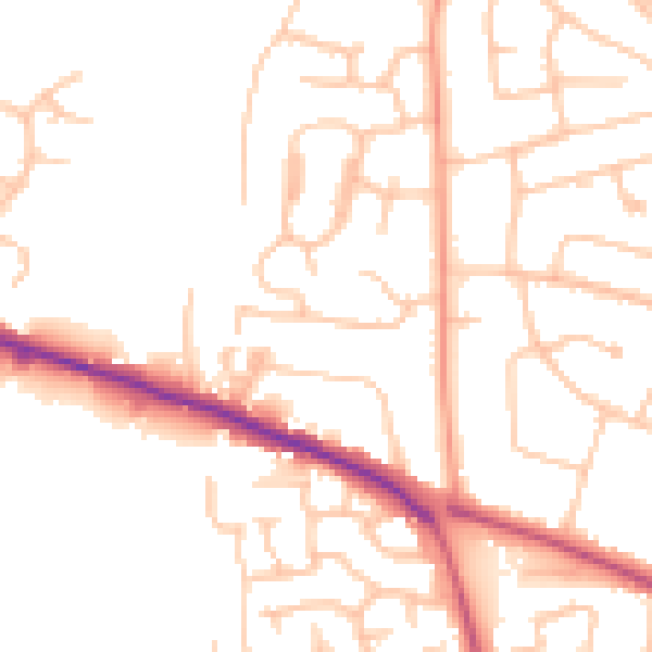 Daytime road noise heatmap for ST17 0AA