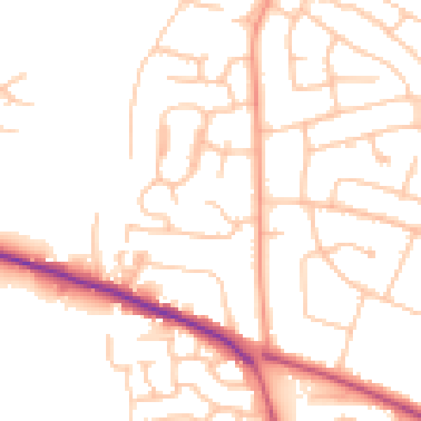 Daytime road noise heatmap for ST17 0AB